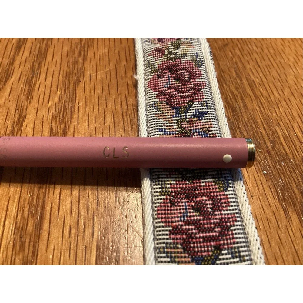 vtg sheaffer dusty rose pink white dot ladies pen tapestry case and case and box